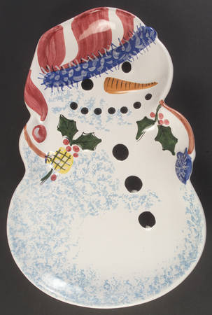 Snowman 16" Sculpted Oval Serving Platter