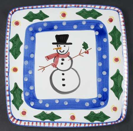 Snowman 12" Square Tray
