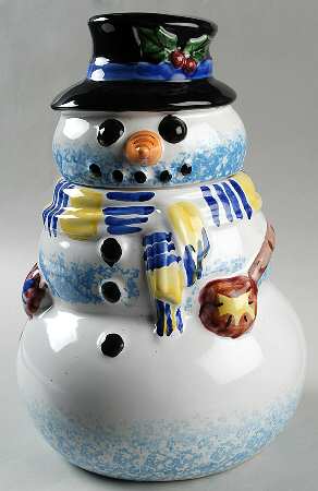 Snowman Figural Cookie Jar & Lid