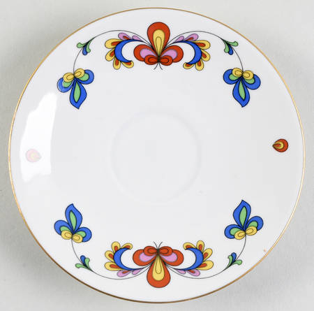 Farmer's Rose (Coupe, Gold Trim) Saucer for Flat Cup