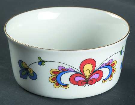 Farmer's Rose (Coupe, Gold Trim) Individual Open Sugar Bowl