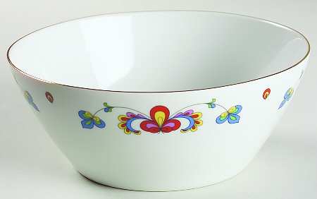 Farmer's Rose (Coupe, Gold Trim) 8" Round Vegetable Bowl