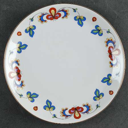 Farmer's Rose (Coupe, Gold Trim) Dessert/Pie Plate