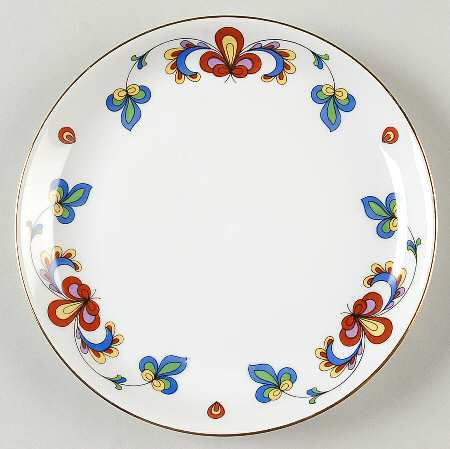 Farmer's Rose (Coupe, Gold Trim) Bread & Butter Plate