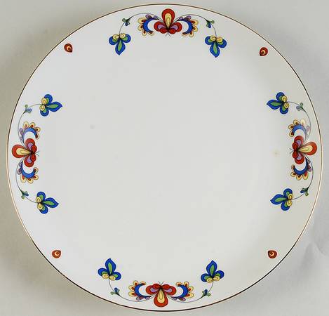 Farmer's Rose (Coupe, Gold Trim) Dinner Plate
