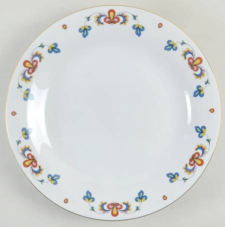 Farmer's Rose (Coupe, Gold Trim) 12" Chop Plate (Round Platter)