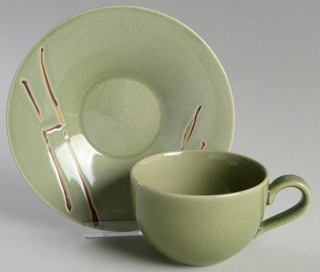 Bamboo Flat Cup & Saucer Set
