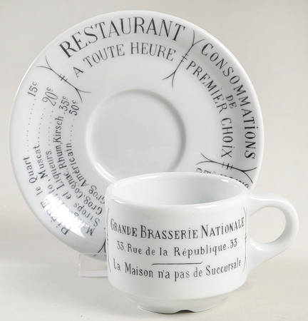 Brasserie Flat Demitasse Cup & Saucer Set