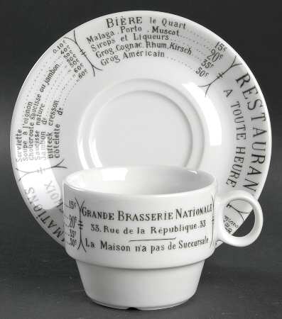 Brasserie Flat Cup & Saucer Set
