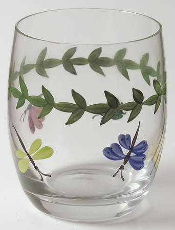 Botanic Garden Butterflies Glassware Handpainted 2 Piece Night Set, Tumbler