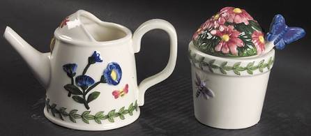 Botanic Garden Countertop Collection Figural Creamer & Sugar W/Spoon Set