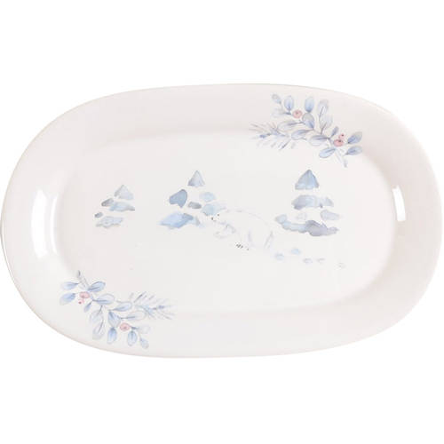 Winter Frost Oval Dessert Plate