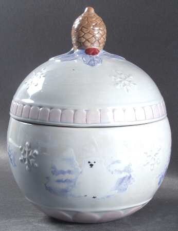 Winter Frost Sculpted Candy Dish and Lid