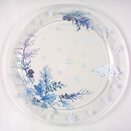 Winter Frost Round Glassware Cake Plate