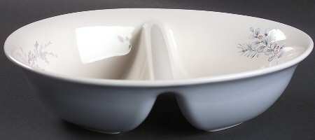 Winter Frost 10" Oval Divided Vegetable Bowl