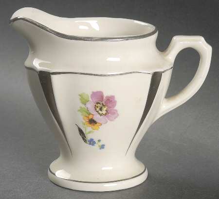 White Flower Platinum Creamer by Porcelier