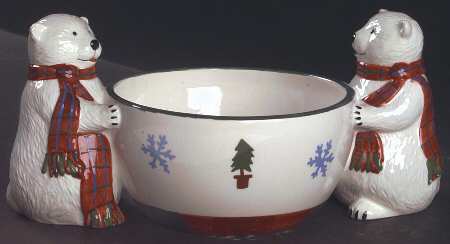 Snow Bear Open Candy Dish