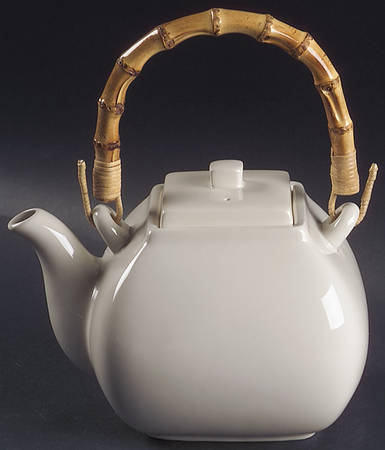 Asian Square Putty Teapot & Lid