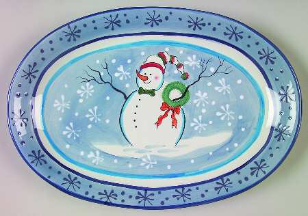 Snowman 14" Oval Serving Platter