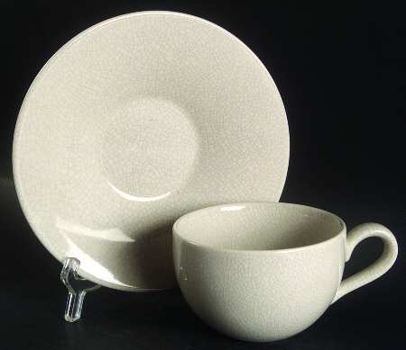 Crackle Creme Flat Cup & Saucer Set