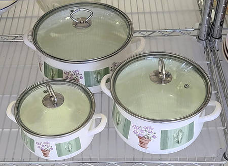 Flower Garden 4 Quart Metal Covered Casserole