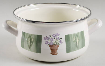 Flower Garden 2 Quart Metal Covered Casserole, No Lid