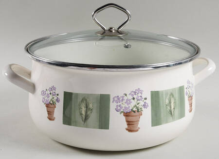 Flower Garden 6 Quart Metal Covered Casserole