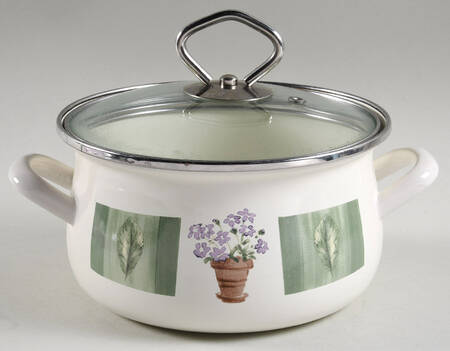 Flower Garden 2 Quart Metal Covered Casserole