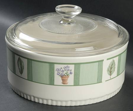 Flower Garden 2.5 Quart Round Covered Baker