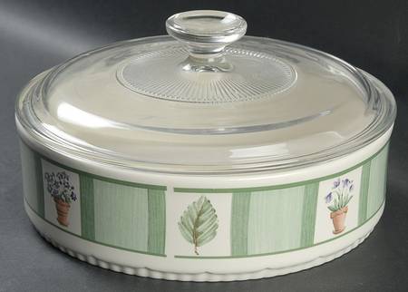 Flower Garden 1.5 Quart Round Covered Baker