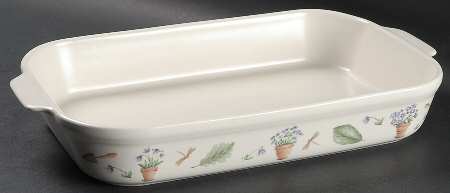 Flower Garden 13"  Rectangular Baker