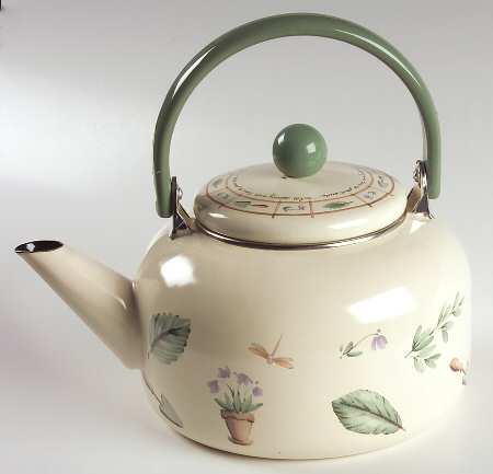 Flower Garden Metal Kettle & Lid
