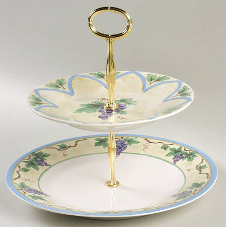 Merlot 6 5/8"-10"  2 Tiered Serving Tray (Dp, Sp) HC