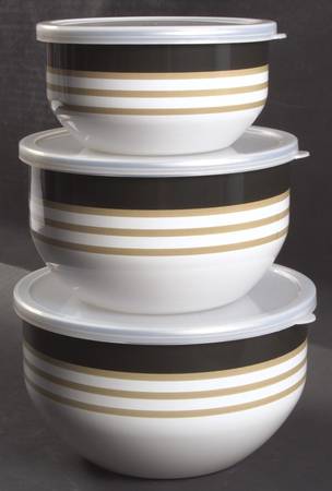 Radius 3 Pc Metal Bowl & Plastic Lid (5 3/4", 7", 7 3/4")