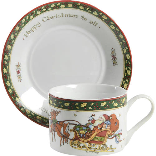 Christmas Story Flat Cup & Saucer Set