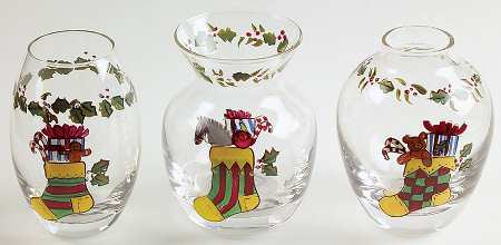 Christmas Story Hand Painted Glass Mini Vases (Set of 3)