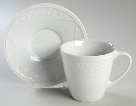 Veranda White Mug & Saucer Set (Normal Mug)