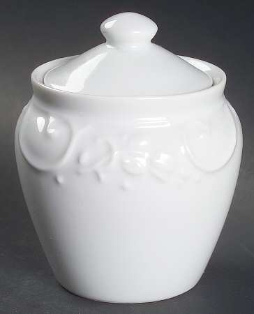 Veranda White Sugar Bowl & Lid