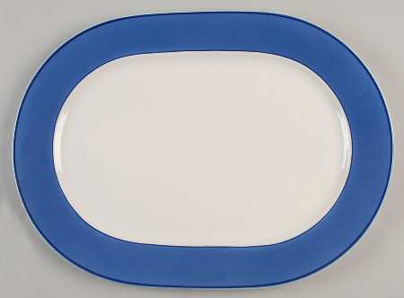 Spa Medium Blue (Rim) 14" Oval Serving Platter