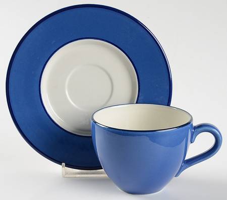 Spa Medium Blue (Rim) Flat Cup & Saucer Set