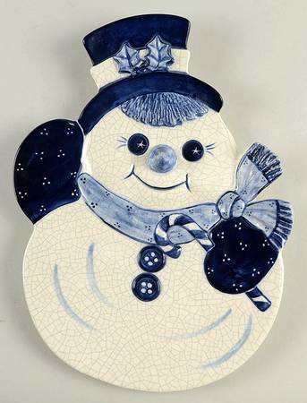 Holiday Snowman Plate