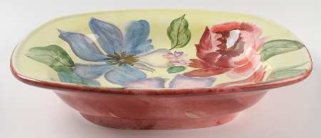 Flower Market 14" Square Pasta Serving Bowl
