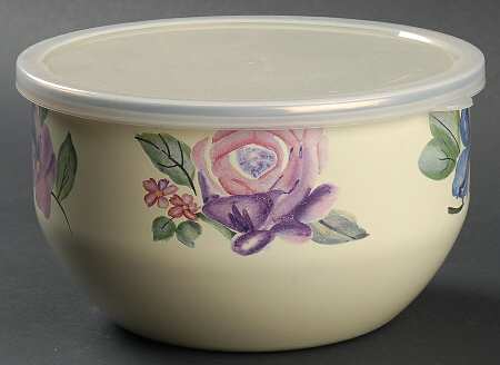 Flower Market 7" Metal Bowl & Plastic Lid