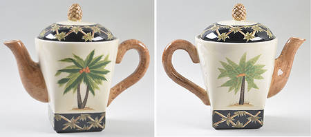 Black Palm Teapot & Lid