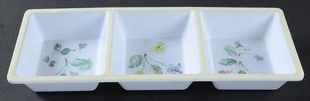 Vienna Floral Melamine 3 Section Rectangular Tray
