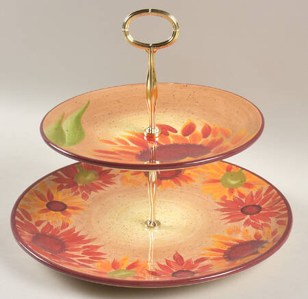 Evening Sun 6 5/8"-10"  2 Tiered Serving Tray (Dp, Sp) HC