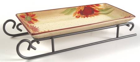 Evening Sun Sled Server-11" Rectangular Tray W/Iron Sled Stand