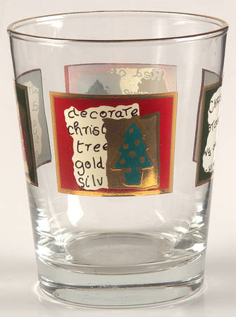 Yuletide Greetings Glassware Double Old Fashioned