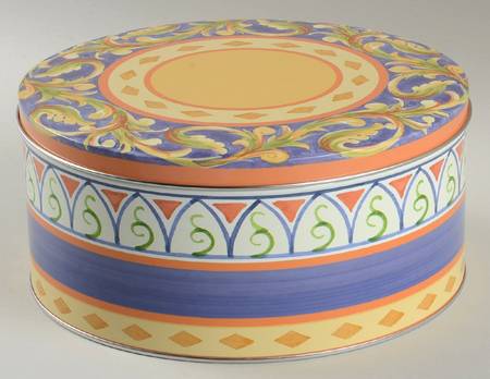 Villa Della Luna Round Storage Tin with Lid Medium