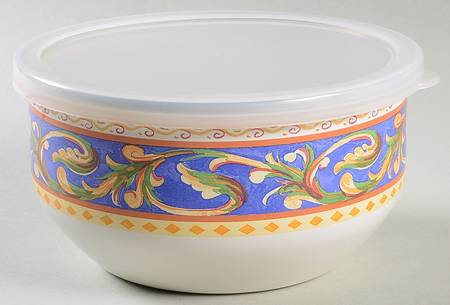 Villa Della Luna Bowl-Metal 5 7/8"  with Plastic Lid
